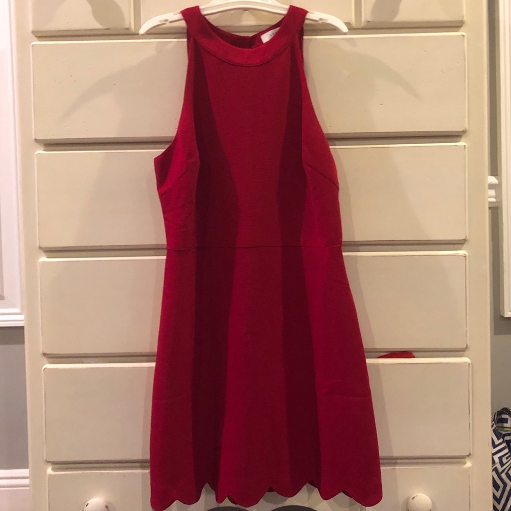 Red Scalloped dress Lulu’s